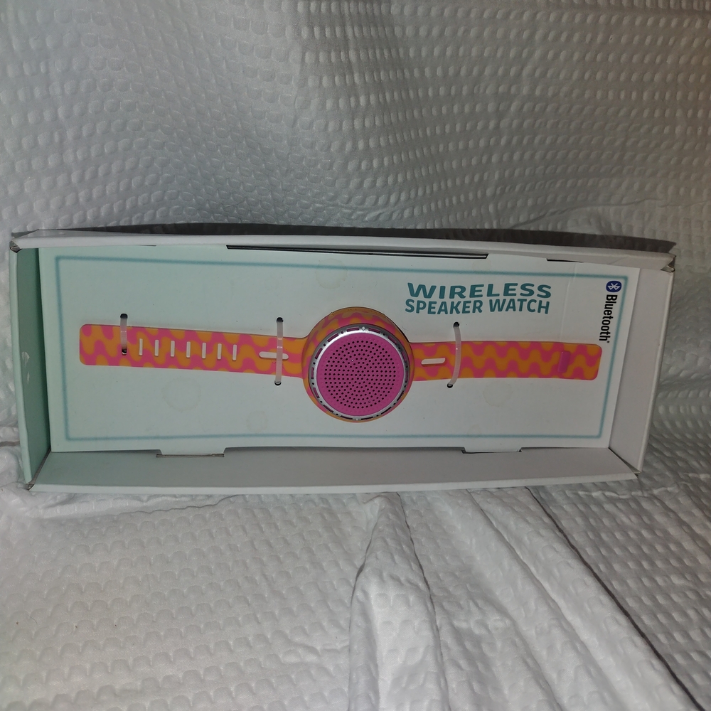 Vivitar Wireless Speaker Watch with Pink and Orange Band Built In Rechargeable